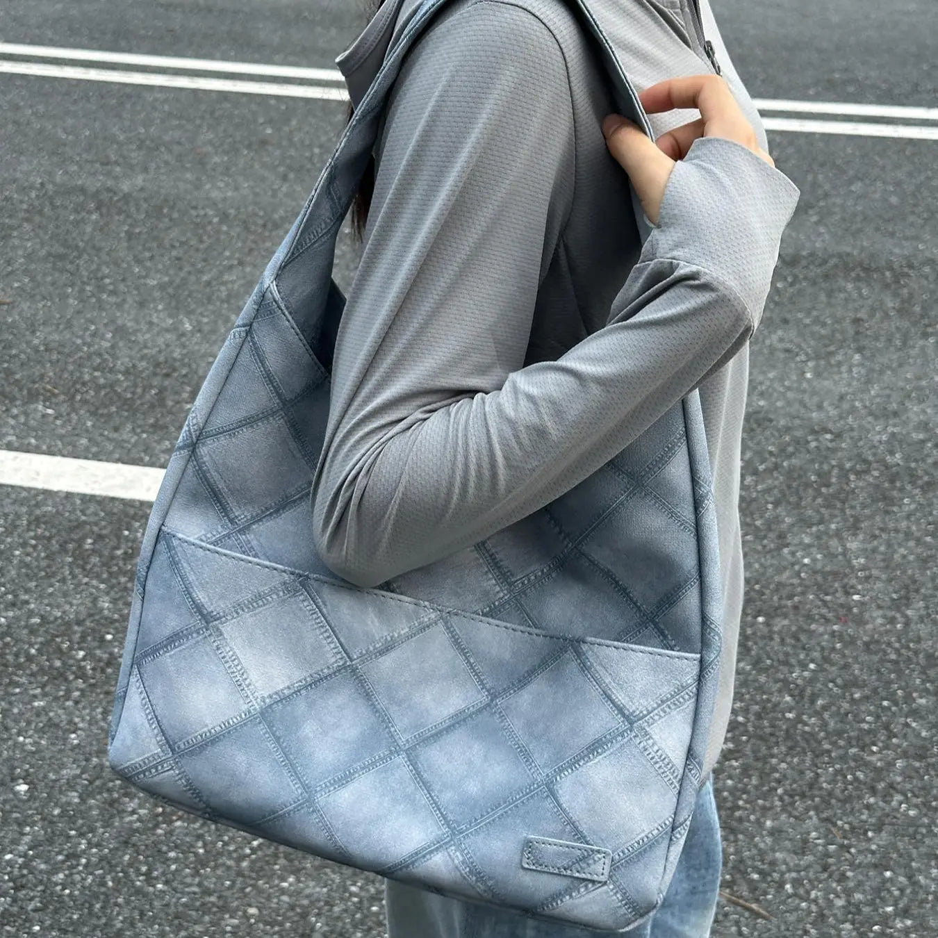 Summer 2024 Trendy Solid Color Large Capacity Tote Bag for Women for Gift, Retro Everyday Designer PU Leather Snap Handbag, Casual Back to School Shoulder Bag