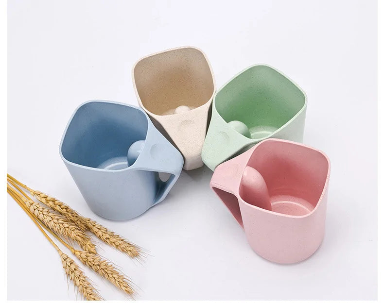 Wheat Straw Square Toothbrush Cup