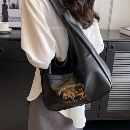 Summer 2024 Trendy Solid Color Large Capacity Tote Bag for Women for Gift, Retro Everyday Designer PU Leather Snap Handbag, Casual Back to School Shoulder Bag