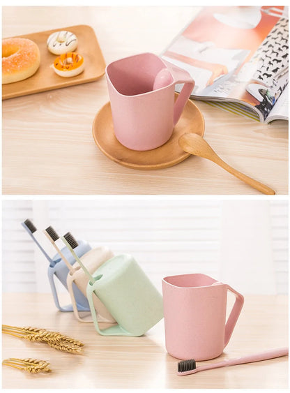 Wheat Straw Square Toothbrush Cup