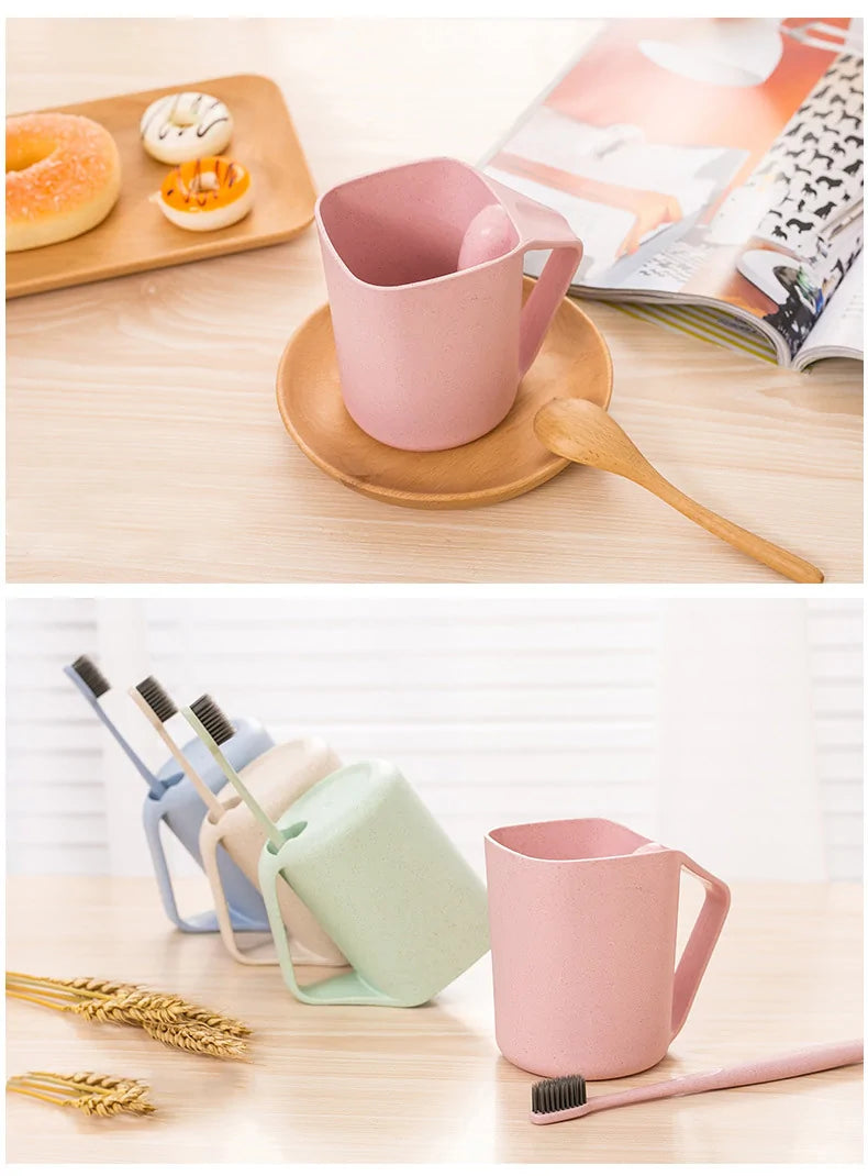 Wheat Straw Square Toothbrush Cup
