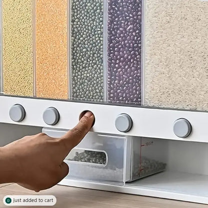1Pc Rice Dispenser Food Dispenser 26LB Rice Drum, 6 Grids Rice Storage Dry Food Dispenser Grain Storage Dried Fruit Food Storage Box