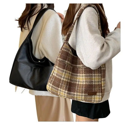 Summer 2024 Trendy Solid Color Large Capacity Tote Bag for Women for Gift, Retro Everyday Designer PU Leather Snap Handbag, Casual Back to School Shoulder Bag