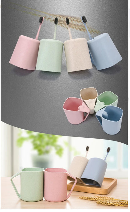 Wheat Straw Square Toothbrush Cup