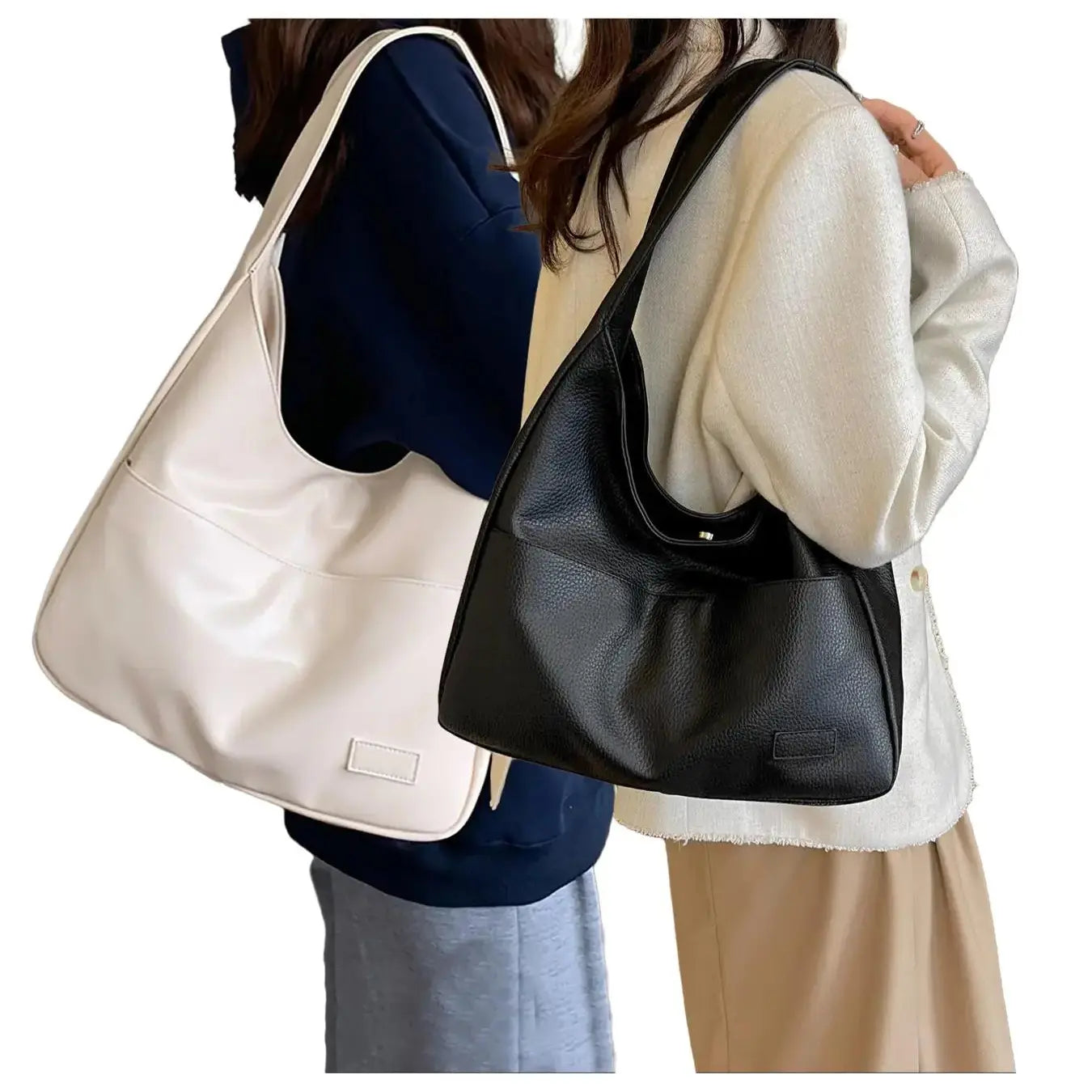 Summer 2024 Trendy Solid Color Large Capacity Tote Bag for Women for Gift, Retro Everyday Designer PU Leather Snap Handbag, Casual Back to School Shoulder Bag